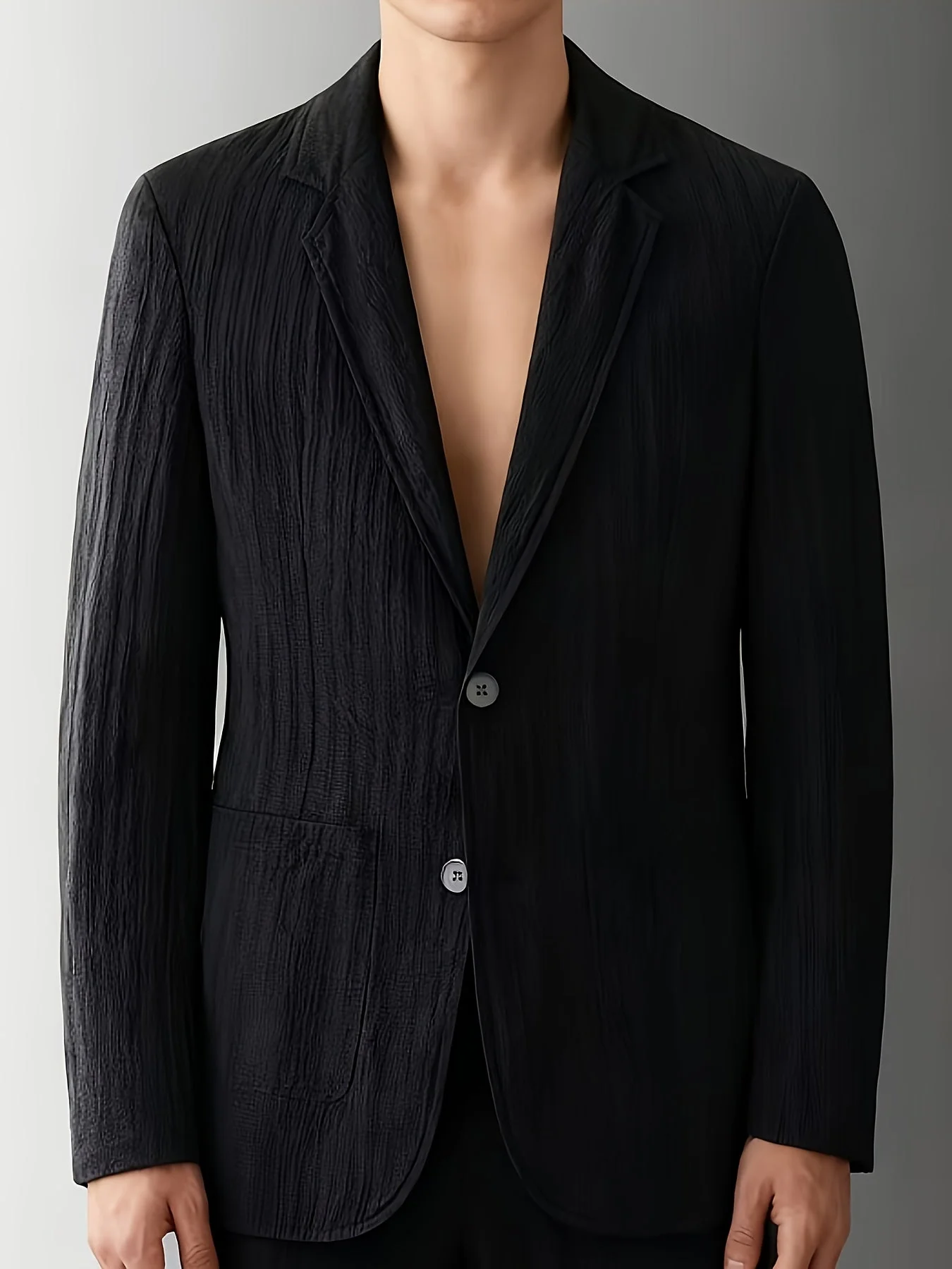 Veste de costume homme élégante à rayures style casual pour printemps/été - Image 4
