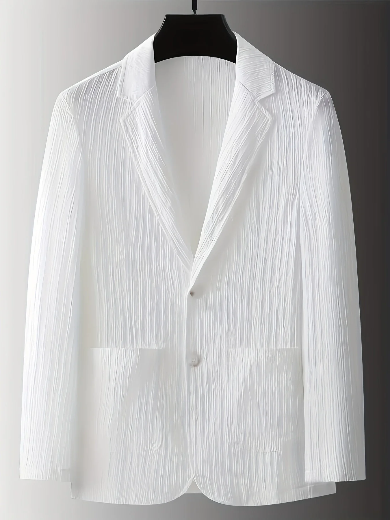Veste de costume homme élégante à rayures style casual pour printemps/été - Image 5