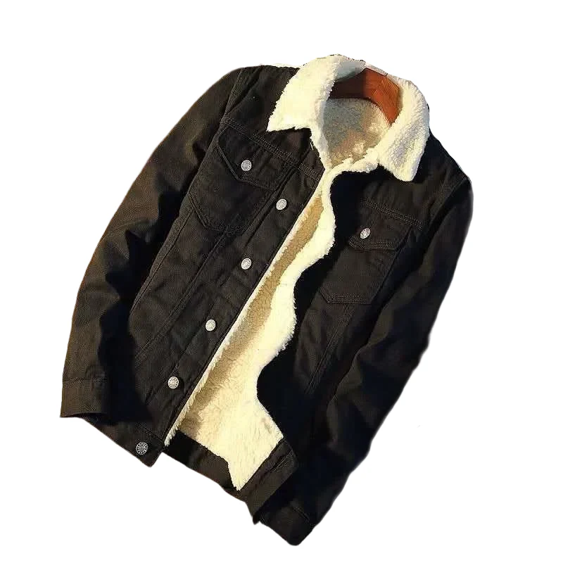 Veste décontractée pour homme style jean doublée chaude – Mode urbaine quotidienne - Image 2