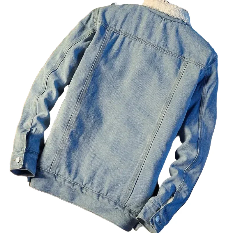 Veste décontractée pour homme style jean doublée chaude – Mode urbaine quotidienne - Image 3