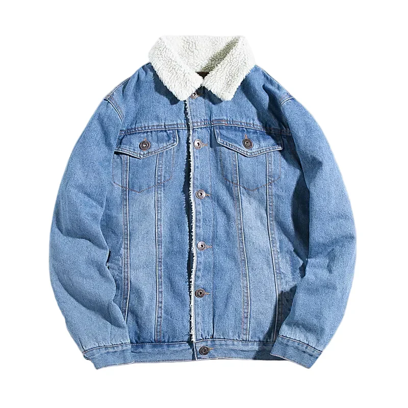 Veste décontractée pour homme style jean doublée chaude – Mode urbaine quotidienne - Image 4
