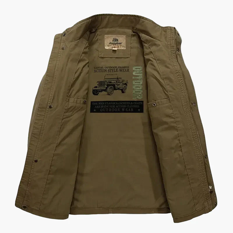 Veste décontractée homme style militaire à poches multiples pour usage quotidien - Image 3