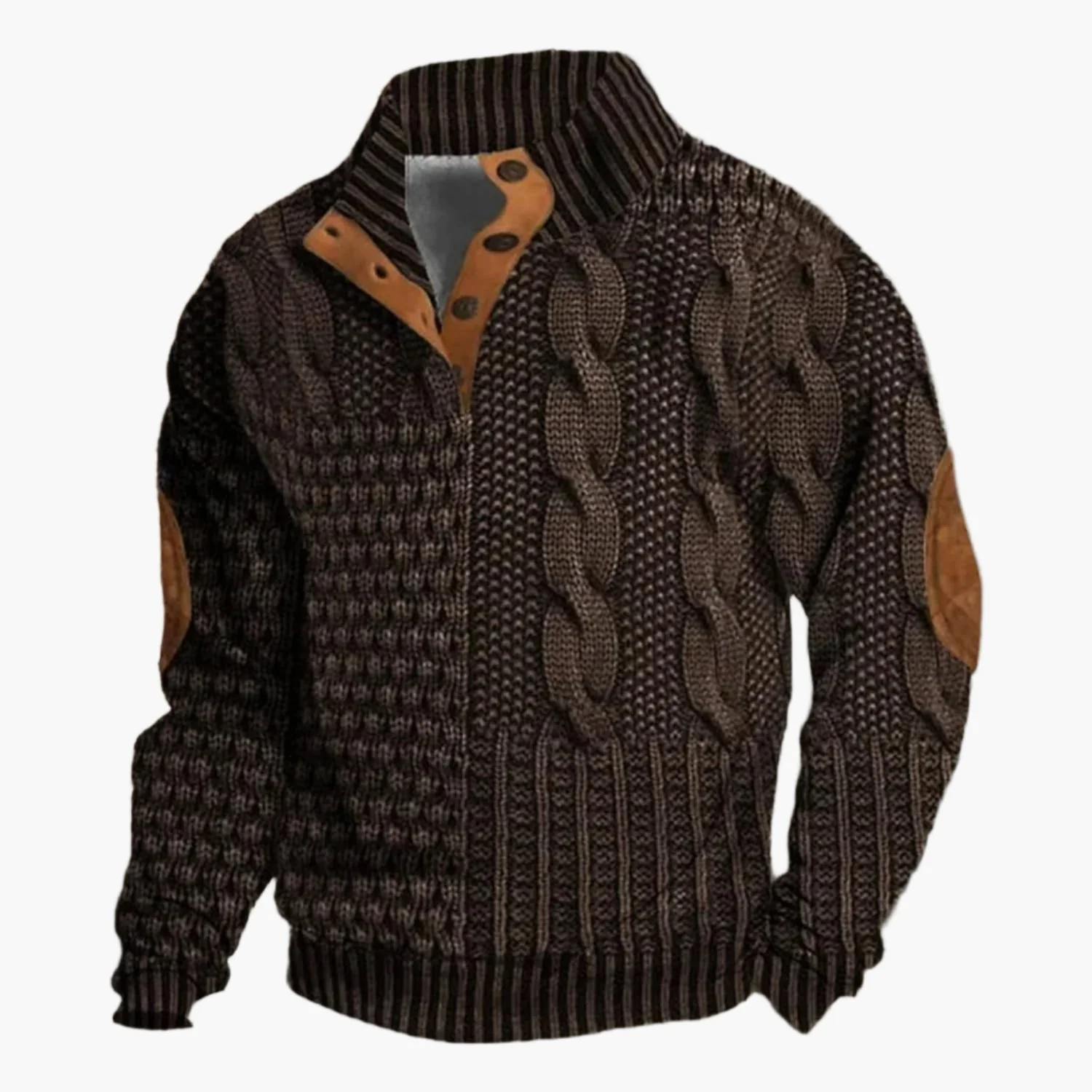 Veste décontractée style tricot torsadé pour homme – Look hivernal moderne - Image 2