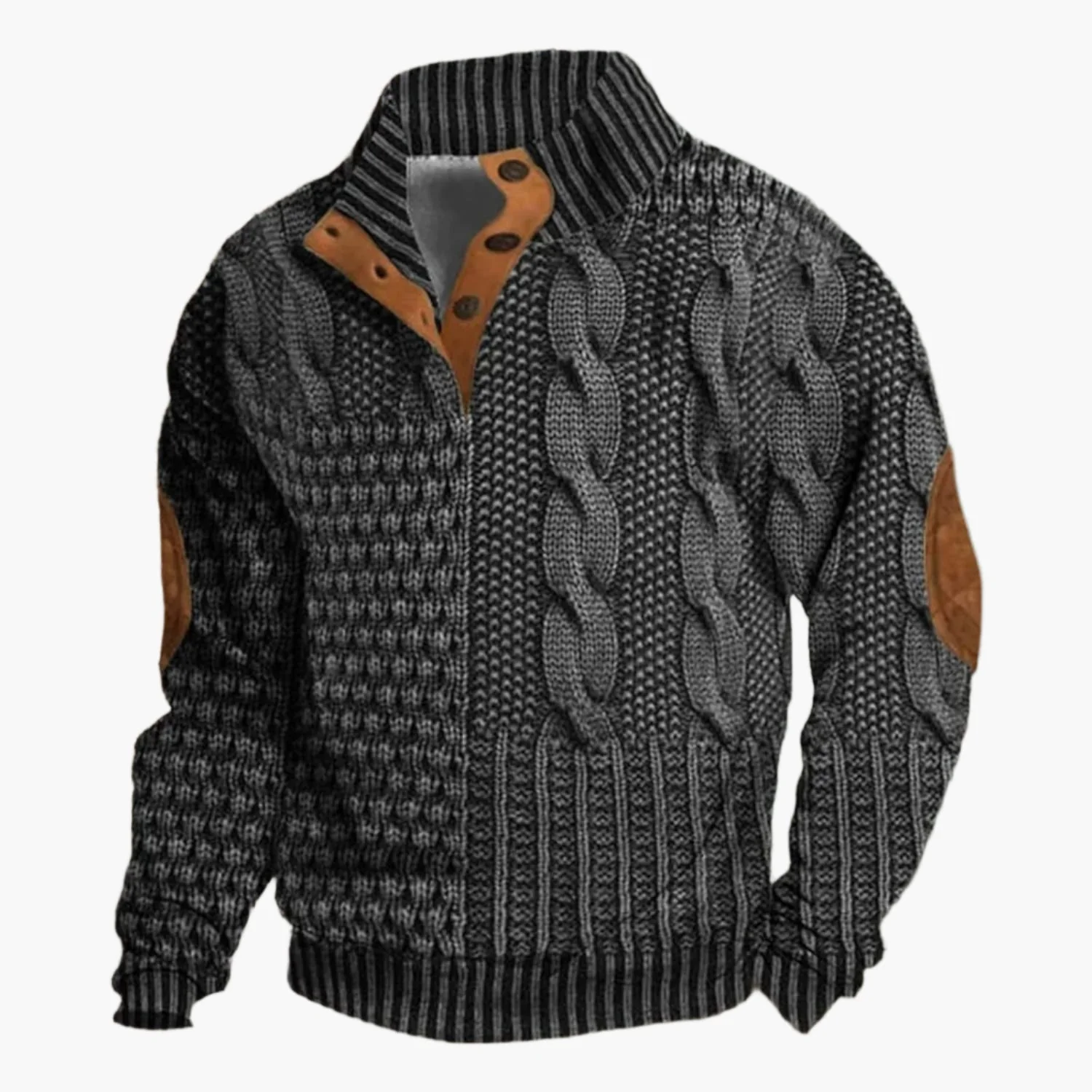 Veste décontractée style tricot torsadé pour homme – Look hivernal moderne - Image 4