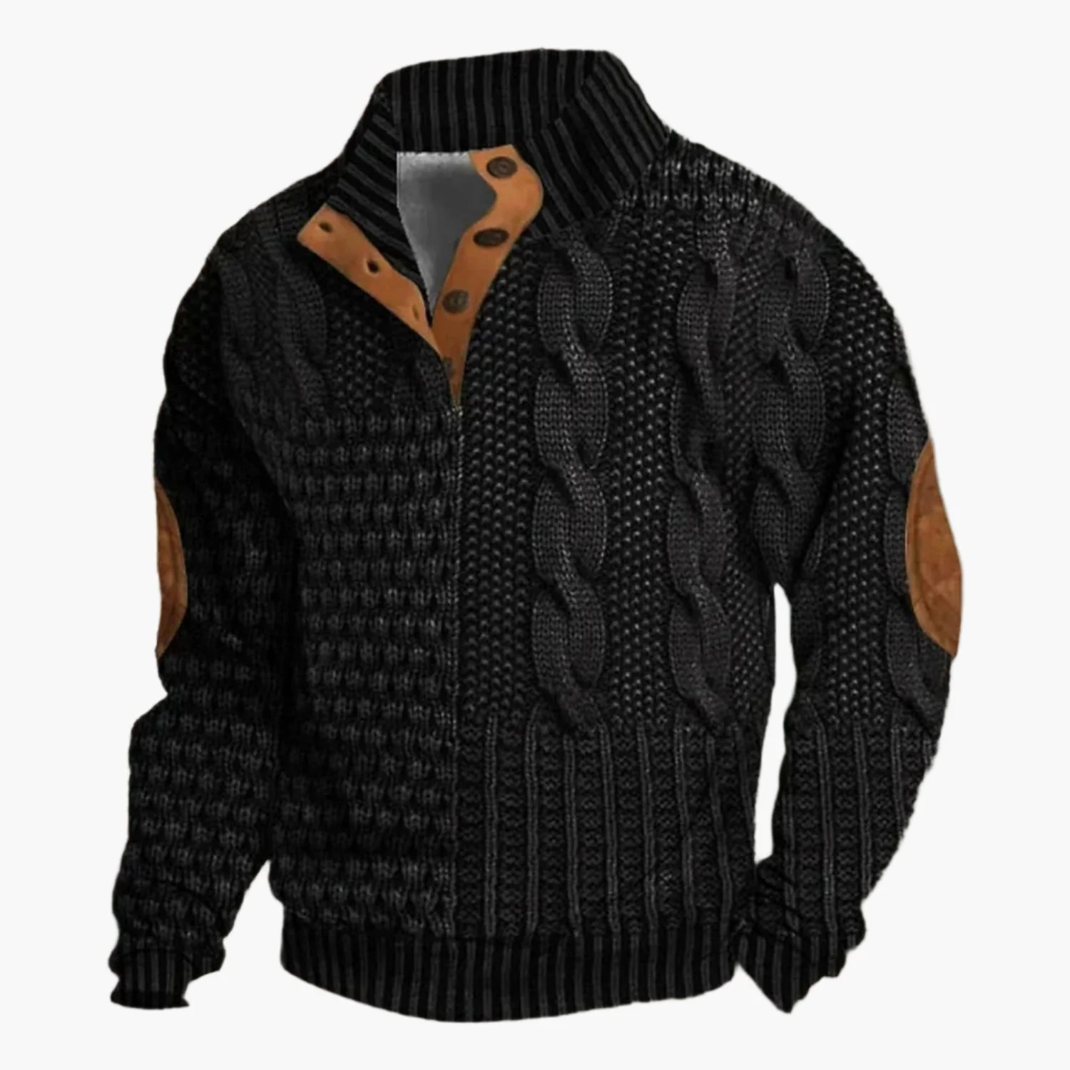 Veste décontractée style tricot torsadé pour homme – Look hivernal moderne - Image 5
