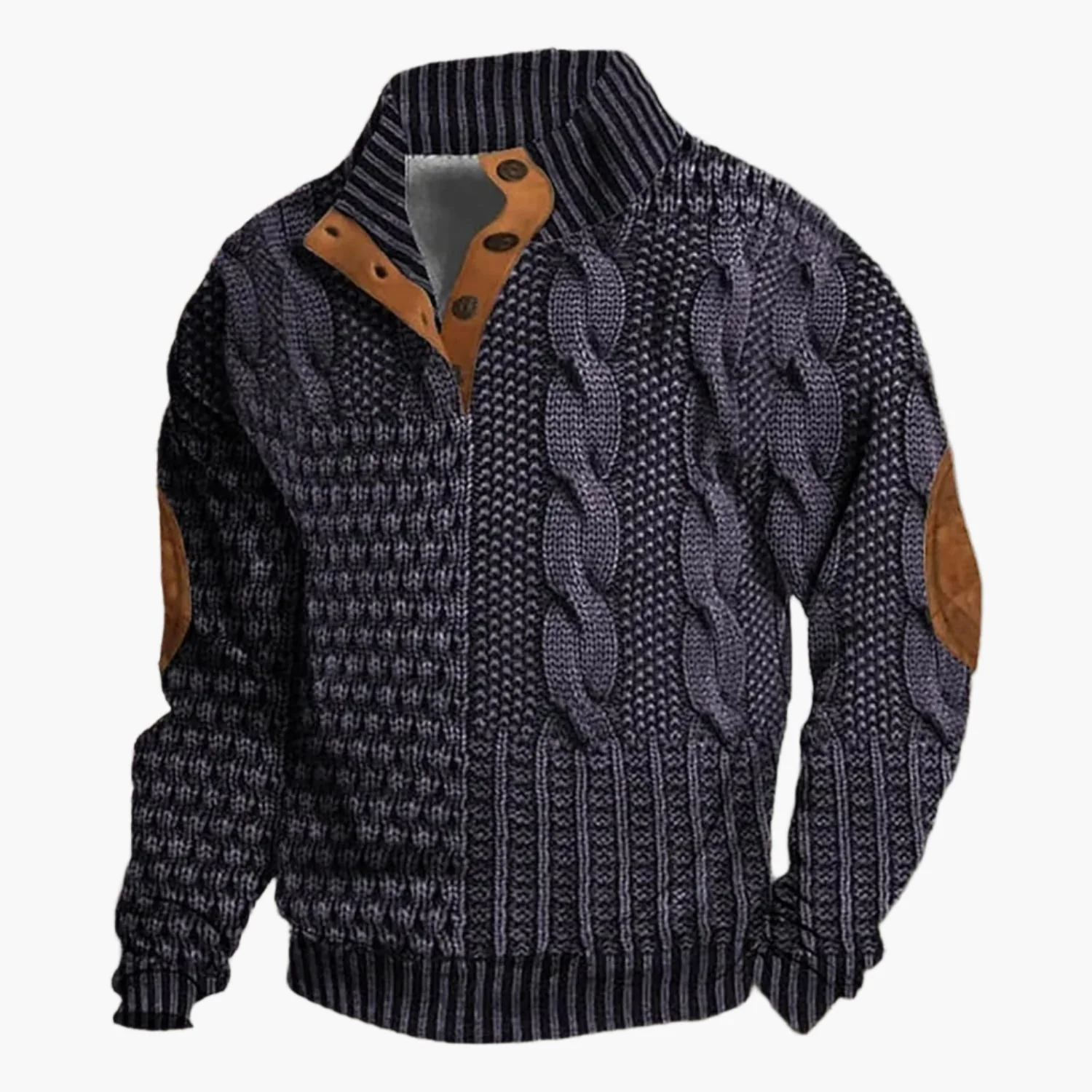 Veste décontractée style tricot torsadé pour homme – Look hivernal moderne - Image 7