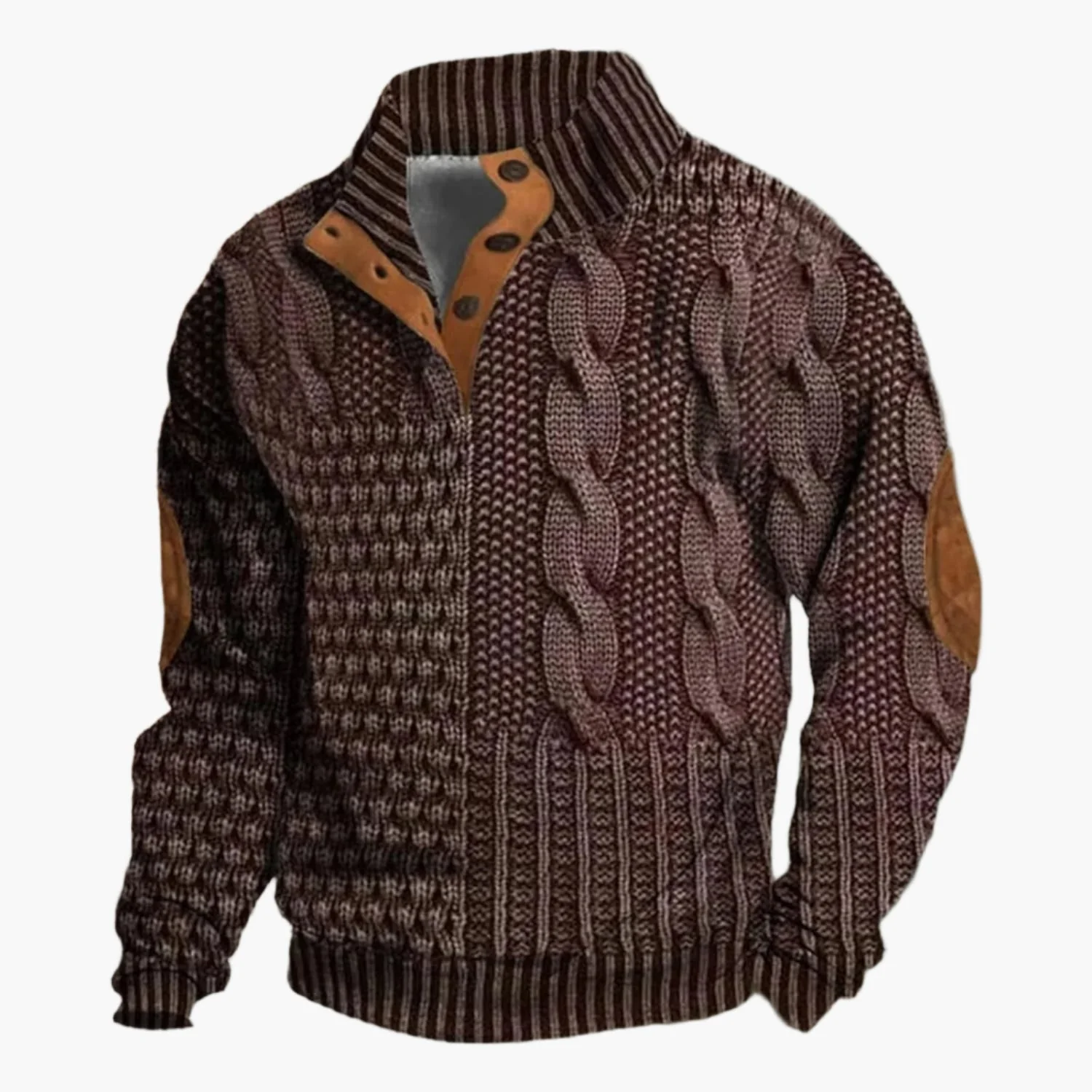 Veste décontractée style tricot torsadé pour homme – Look hivernal moderne - Image 8