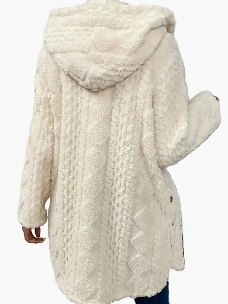 Veste doudou femme style décontracté avec capuche et boutons décoratifs – Idéale pour l'automne et l'hiver - Image 6