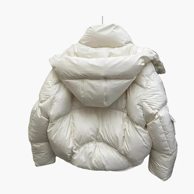 Veste doudoune courte épaisse femme style urbain hiver - Image 5