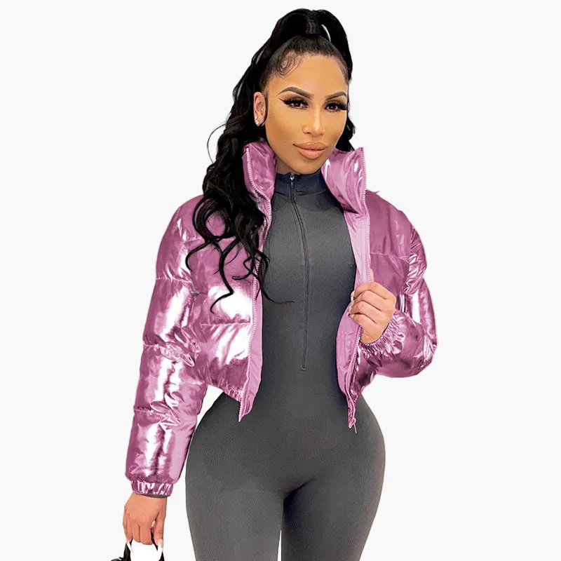 Veste doudoune courte femme style urbain chic pour hiver - Image 3