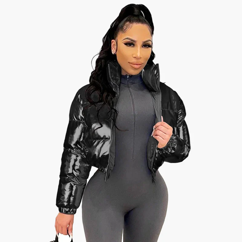 Veste doudoune courte femme style urbain chic pour hiver - Image 4