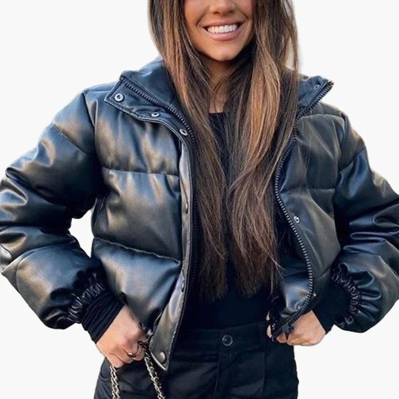 Veste doudoune courte matelassée style urbain pour femme - Image 6