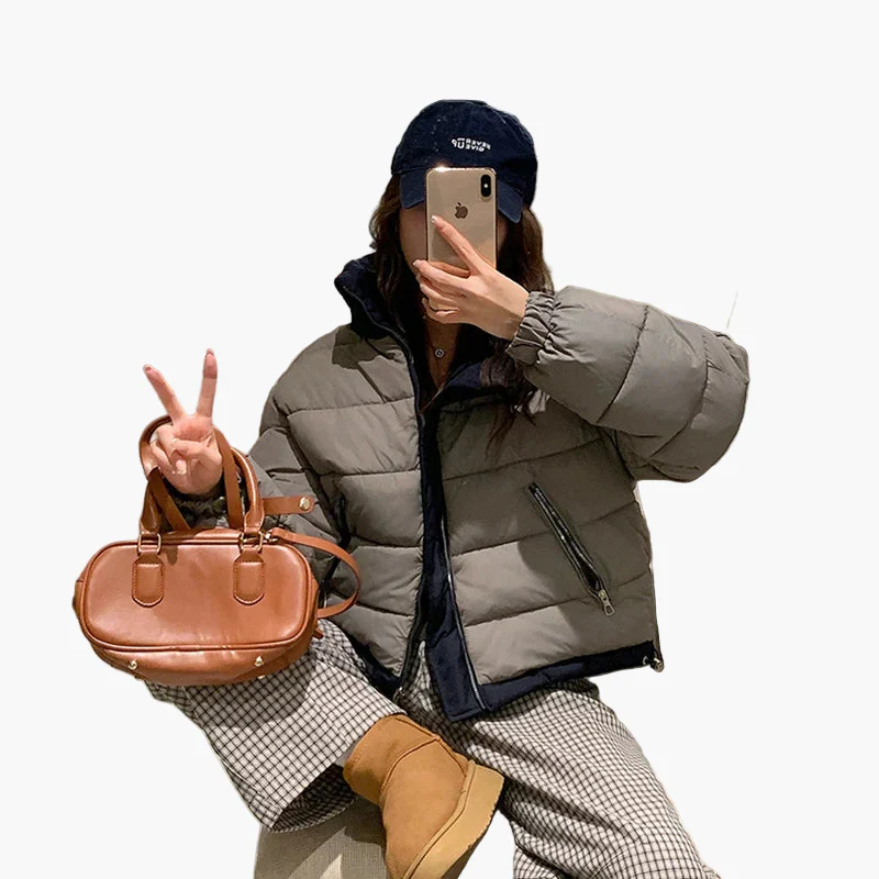 Veste doudoune décontractée pour femme, style urbain, idéale pour l’hiver et les activités de plein air - Image 2