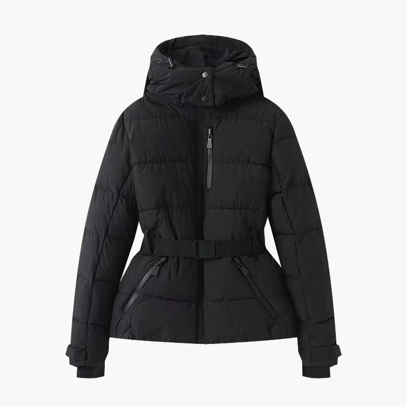 Veste doudoune femme ceinturée élégante et imperméable pour hiver - Image 2