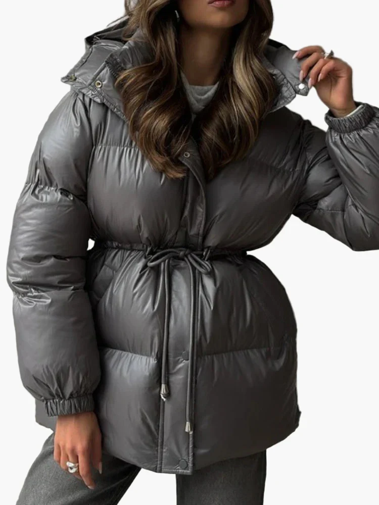 Veste doudoune femme coupe longue style urbain hiver - Image 5