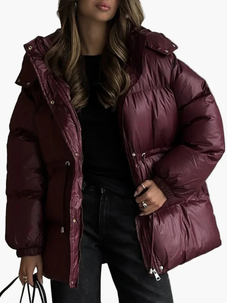 Veste doudoune femme coupe longue style urbain hiver - Image 6