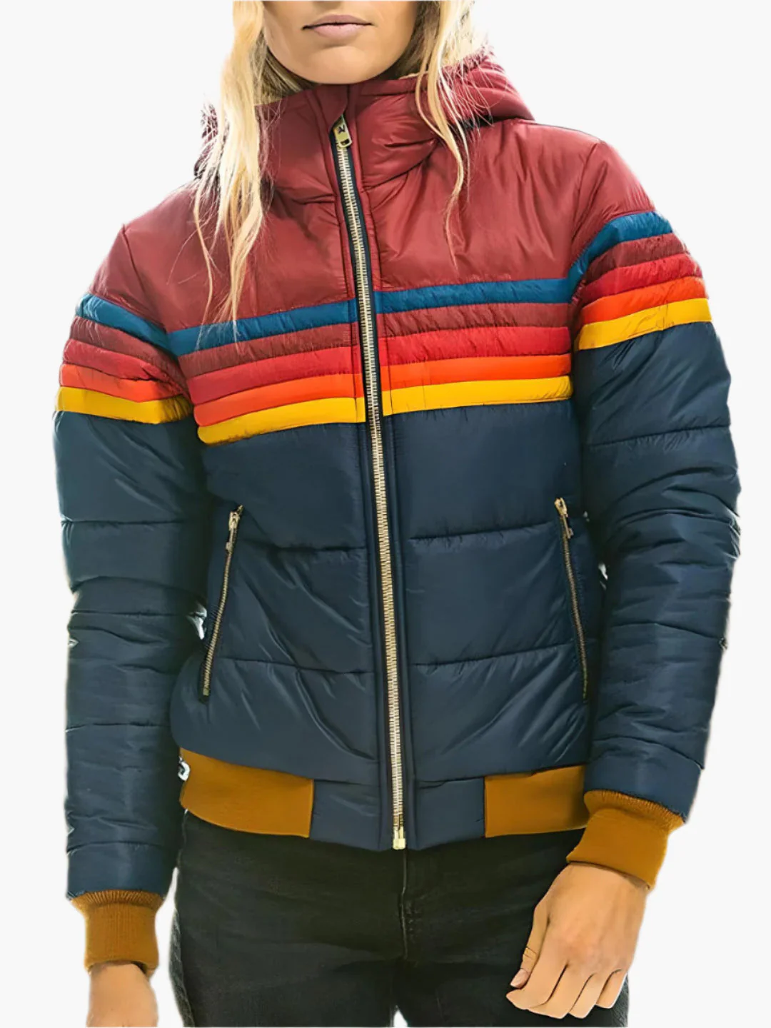 Veste doudoune femme style rétro à capuche pour un look urbain tendance - Image 3