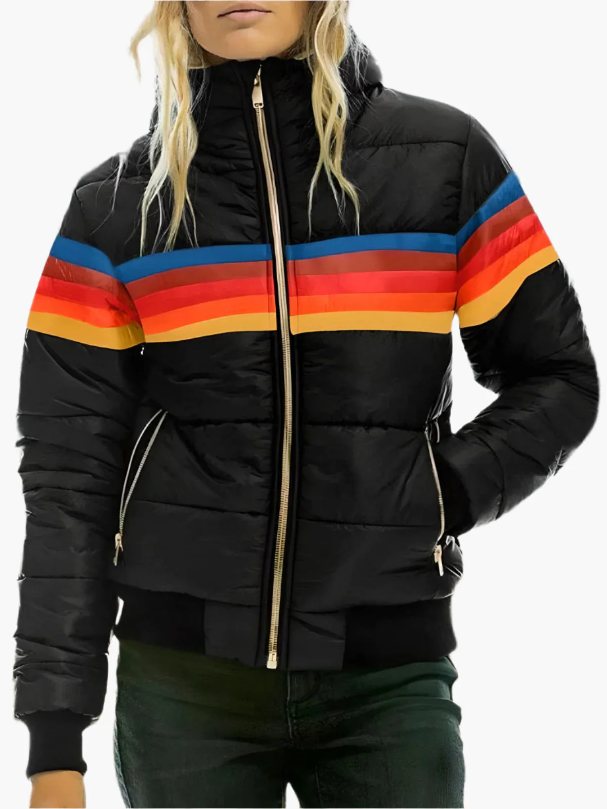 Veste doudoune femme style rétro à capuche pour un look urbain tendance - Image 5