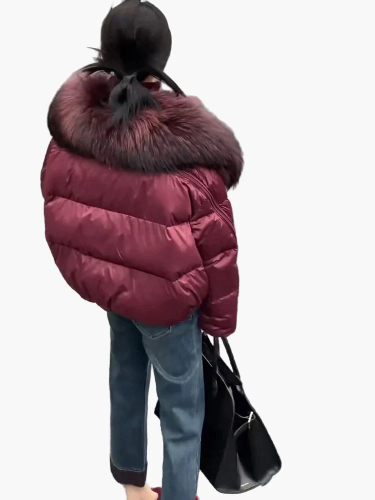 Veste doudoune femme style urbain avec col fourrure, coupe décontractée, idéale hiver - Image 6