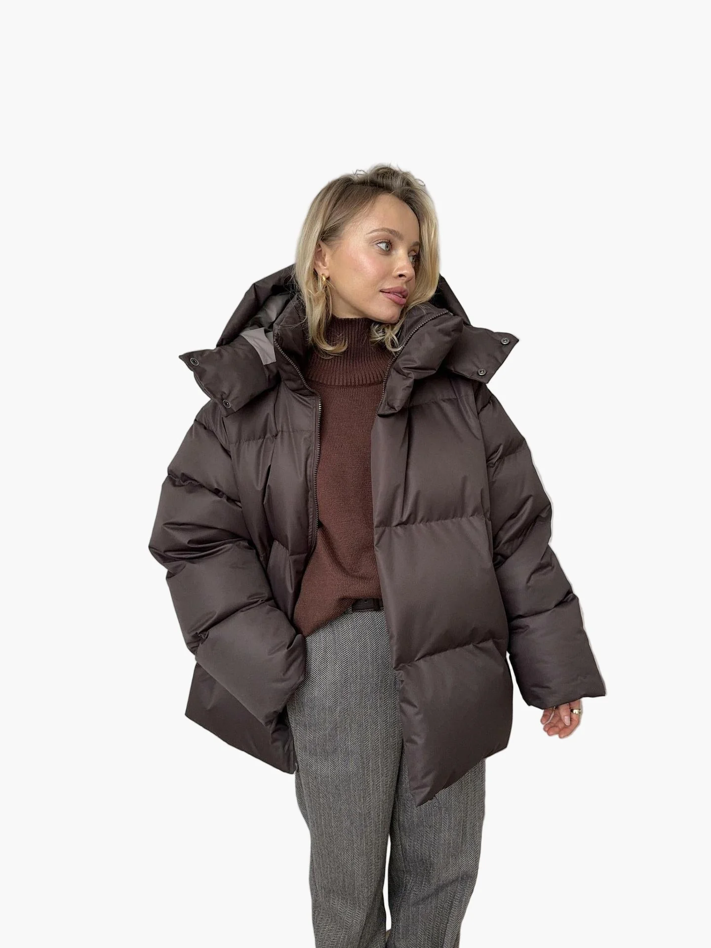 Veste doudoune femme style urbain pour hiver, chaude et tendance - Image 3
