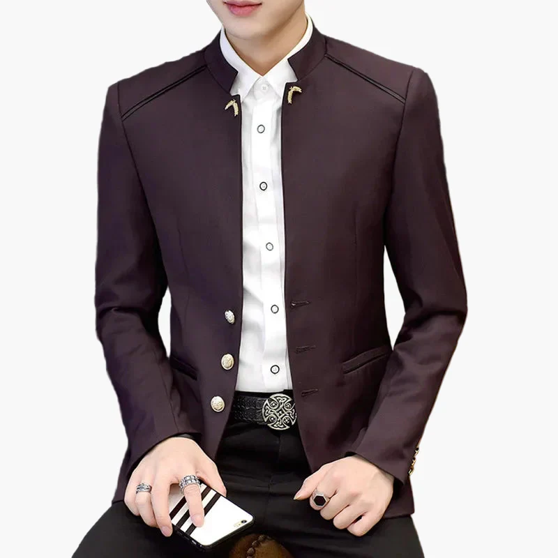 Veste élégante col mao pour homme style urbain chic soirée et bureau - Image 2