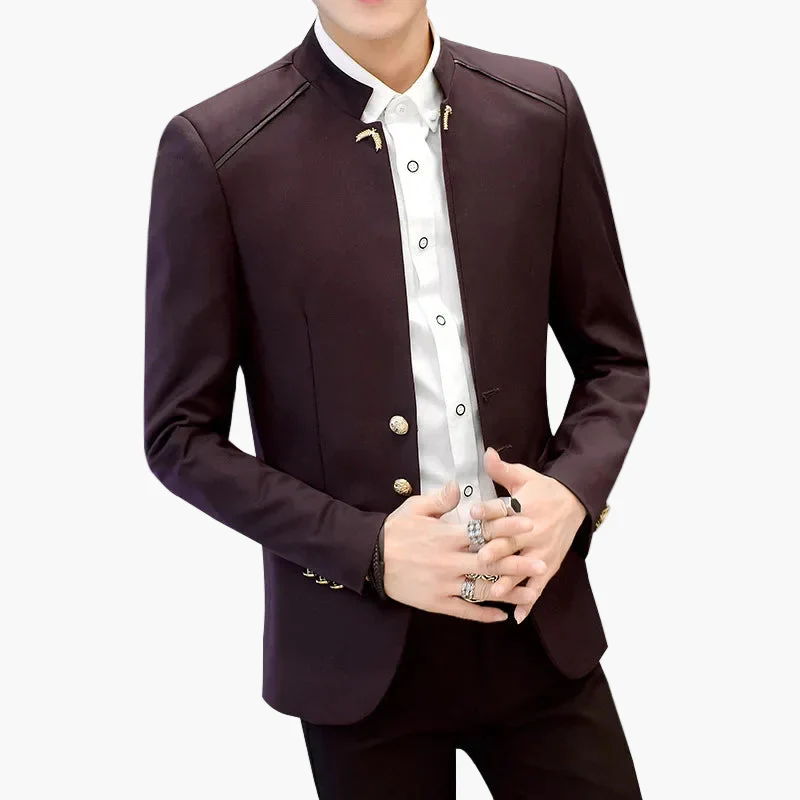 Veste élégante col mao pour homme style urbain chic soirée et bureau - Image 4