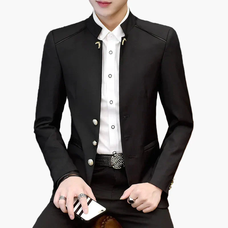 Veste élégante col mao pour homme style urbain chic soirée et bureau - Image 6