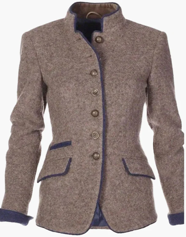 Veste élégante à col montant style tailleur pour femme – Idéale pour le travail ou les sorties - Image 2