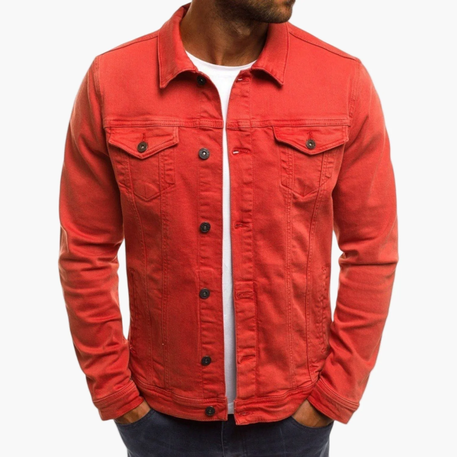 Veste en jean classique pour homme style urbain polyvalent - Image 3