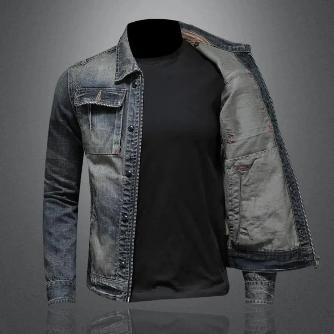 Veste en jean style classique pour homme – Élégance urbaine et look intemporel - Image 3