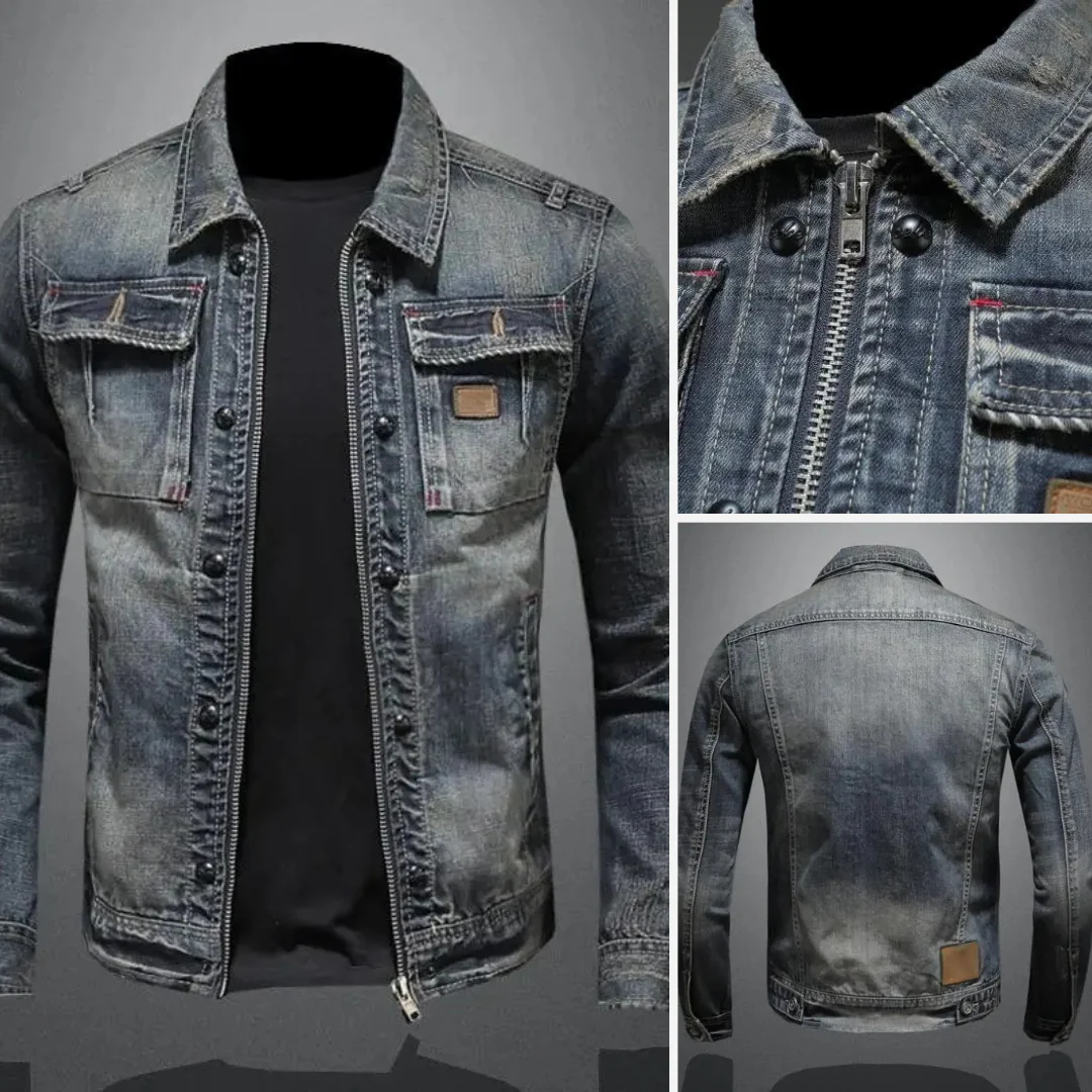 Veste en jean style classique pour homme – Élégance urbaine et look intemporel - Image 4