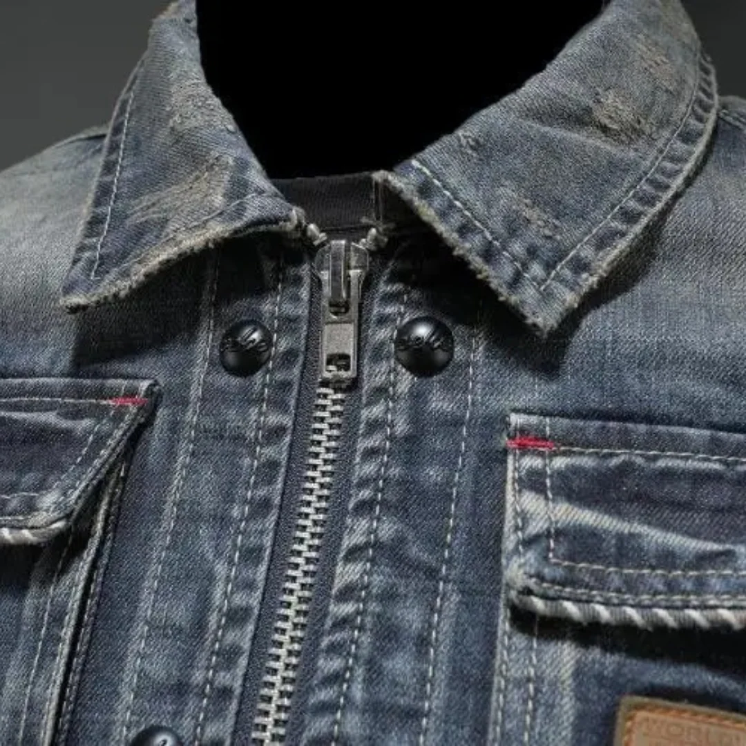 Veste en jean style classique pour homme – Élégance urbaine et look intemporel - Image 5