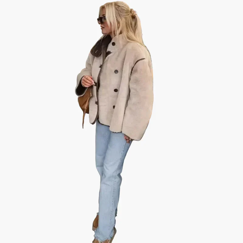 Veste d'extérieur style urbain femme, coupe ample et tendance, parfaite pour l'automne et l'hiver - Image 2