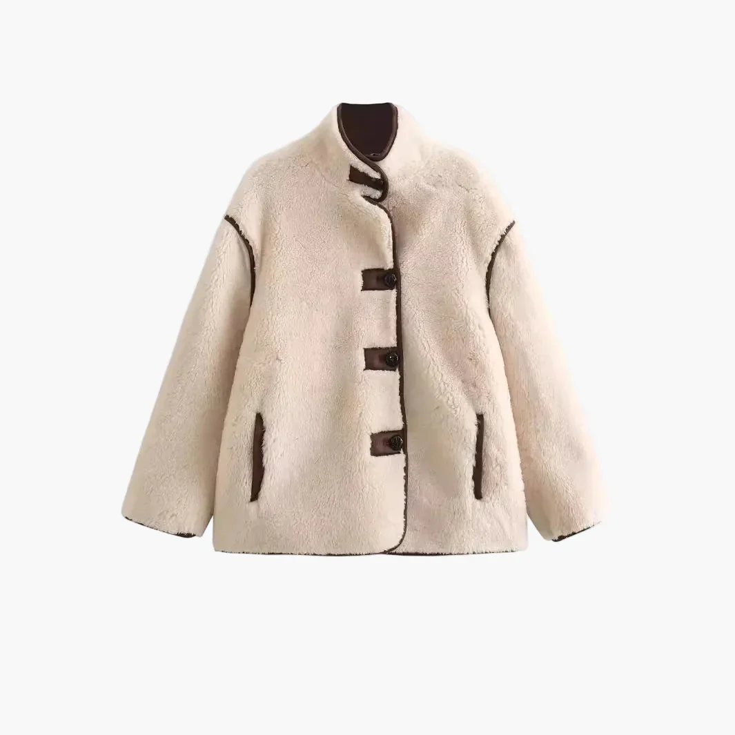 Veste d'extérieur style urbain femme, coupe ample et tendance, parfaite pour l'automne et l'hiver - Image 5