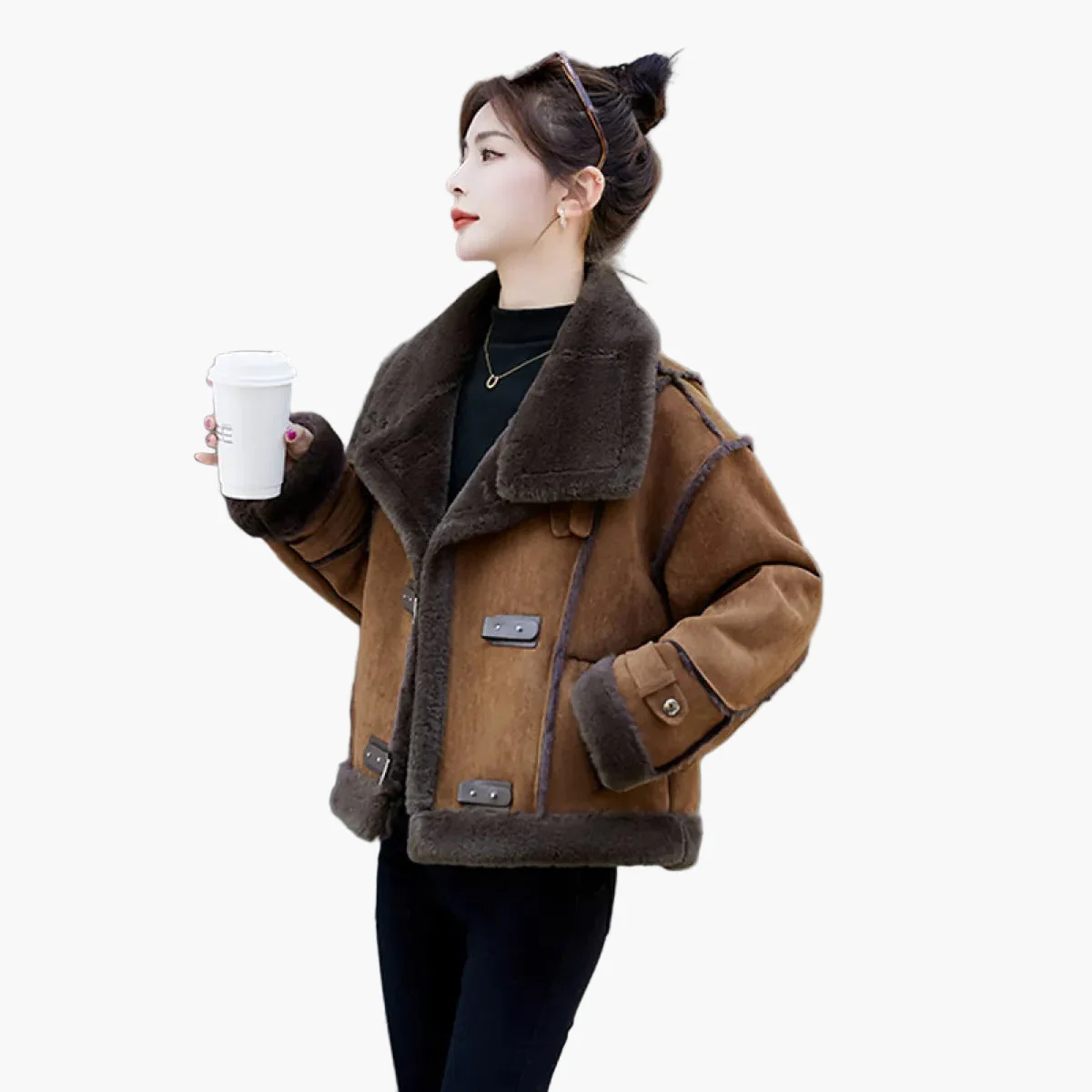 Veste femme style aviateur tendance pour look urbain décontracté - Image 8