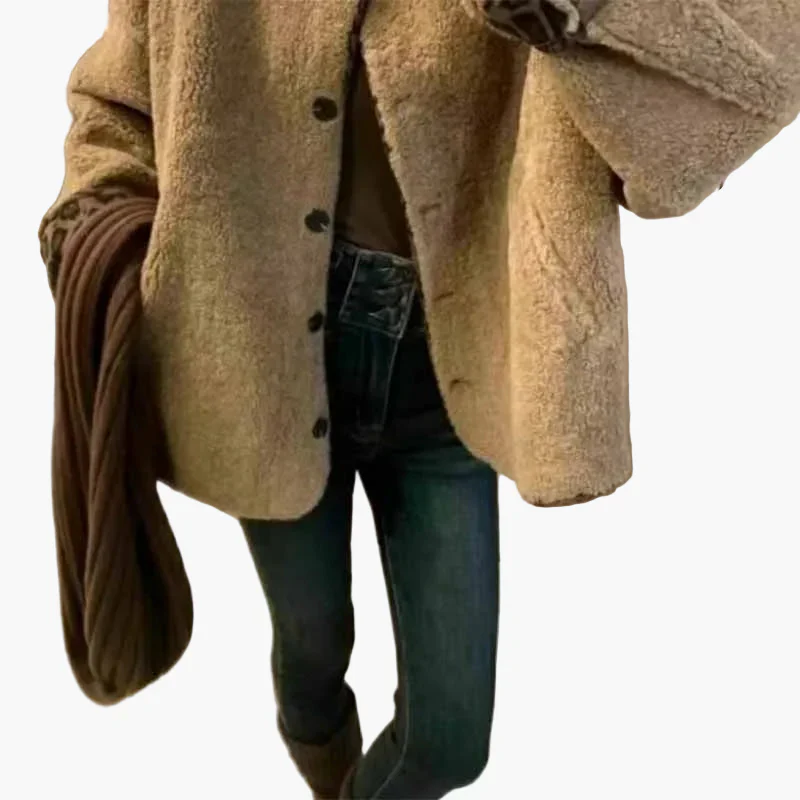 Veste femme style décontracté oversize avec boutons et motif léopard aux poignets - Image 4