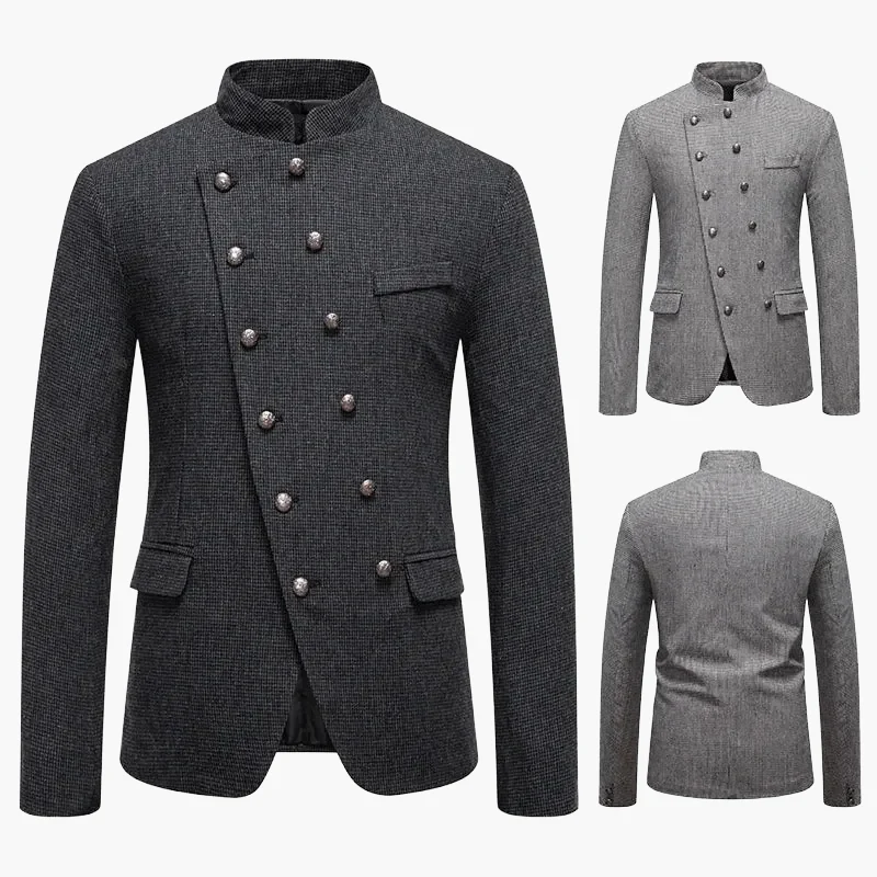 Veste habillée style militaire pour homme à boutons décoratifs, coupe élégante, idéale pour soirées et événements formels - Image 3