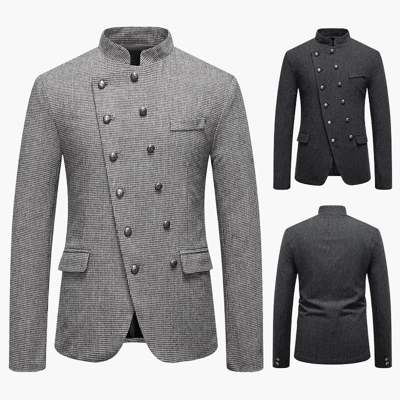 Veste habillée style militaire pour homme à boutons décoratifs, coupe élégante, idéale pour soirées et événements formels - Image 4