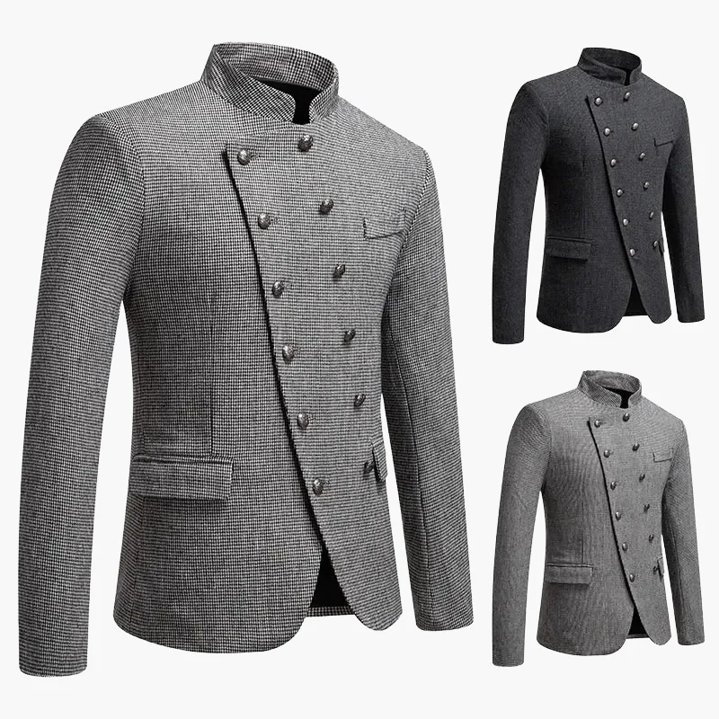 Veste habillée style militaire pour homme à boutons décoratifs, coupe élégante, idéale pour soirées et événements formels - Image 6