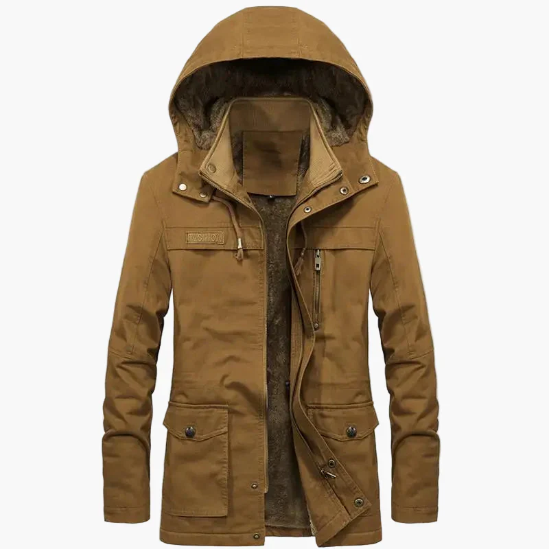 Veste d’hiver à capuche pour homme style urbain casual – manteau long chaud et tendance - Image 2