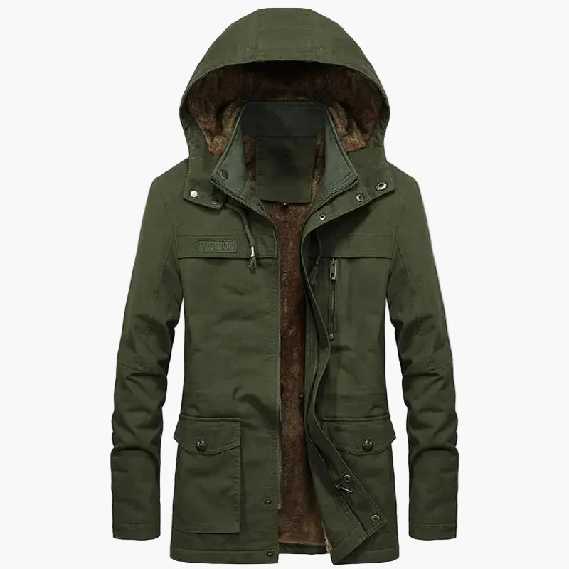 Veste d’hiver à capuche pour homme style urbain casual – manteau long chaud et tendance - Image 3