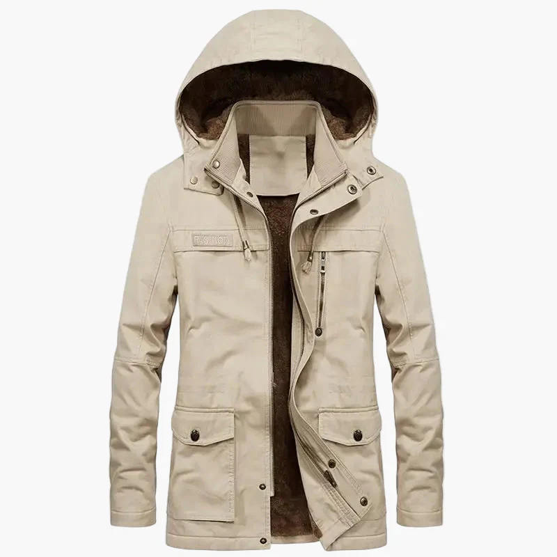 Veste d’hiver à capuche pour homme style urbain casual – manteau long chaud et tendance - Image 4