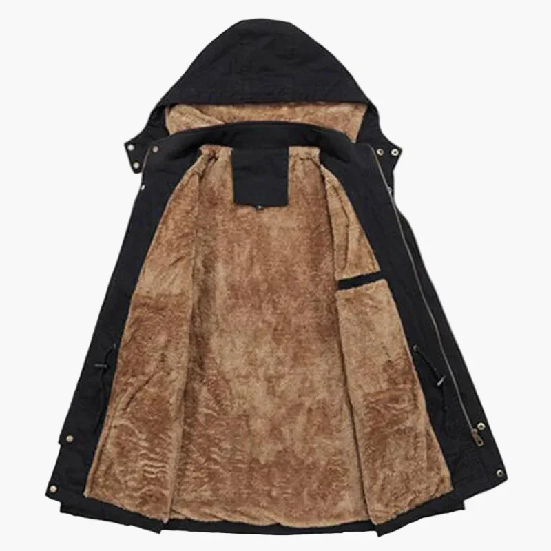 Veste d’hiver à capuche pour homme style urbain casual – manteau long chaud et tendance - Image 5