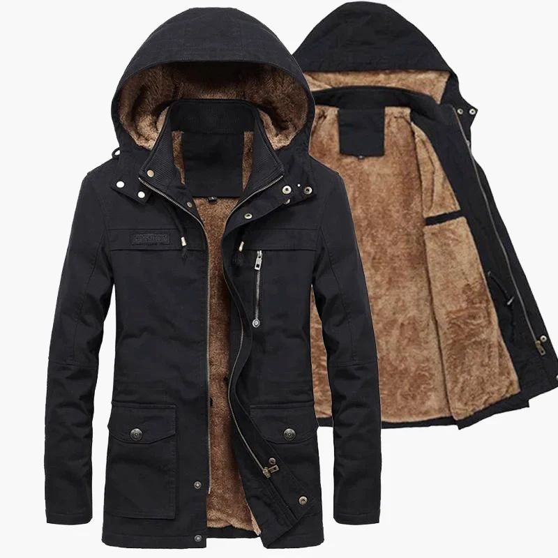 Veste d’hiver à capuche pour homme style urbain casual – manteau long chaud et tendance - Image 6