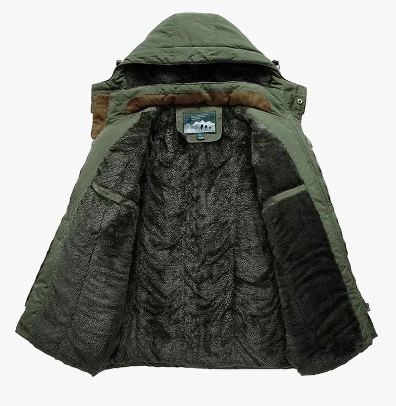 Veste d'hiver à capuche style militaire pour homme – Coupe décontractée, idéale pour le plein air et l'aventure - Image 2