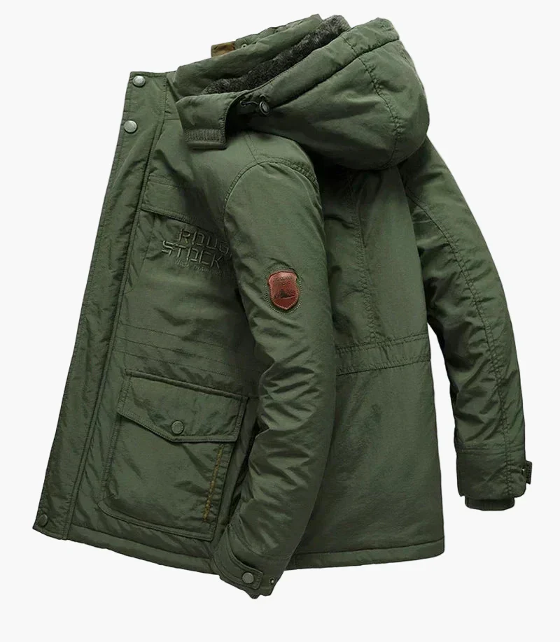 Veste d'hiver à capuche style militaire pour homme – Coupe décontractée, idéale pour le plein air et l'aventure - Image 3