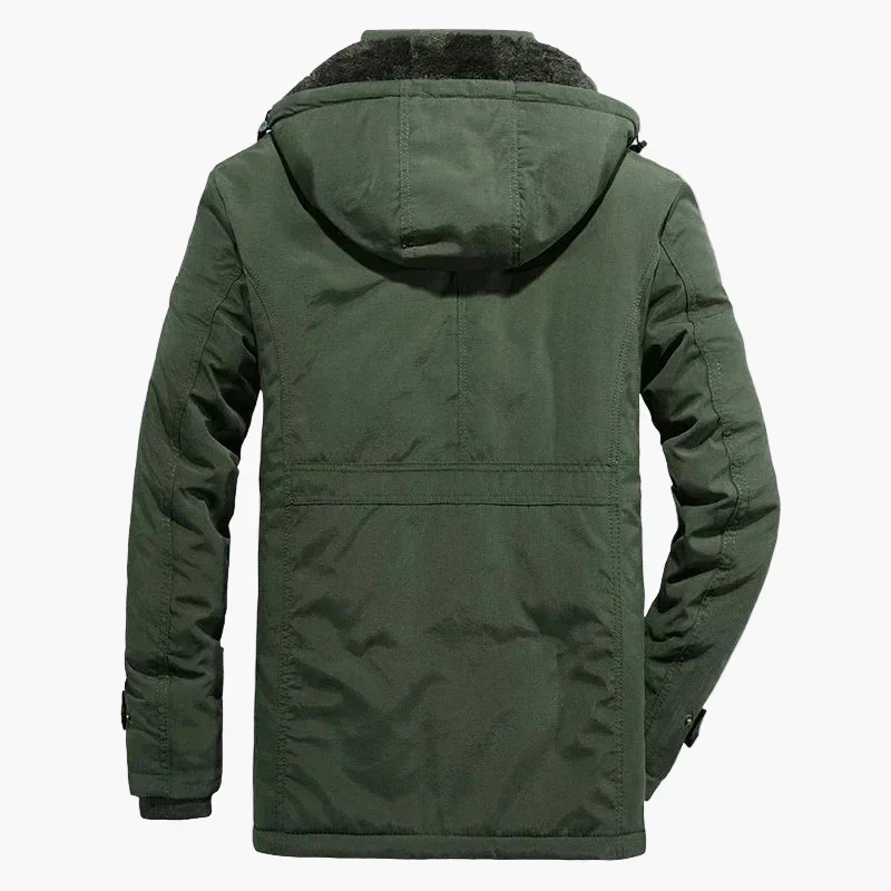 Veste d'hiver à capuche style militaire pour homme – Coupe décontractée, idéale pour le plein air et l'aventure - Image 4