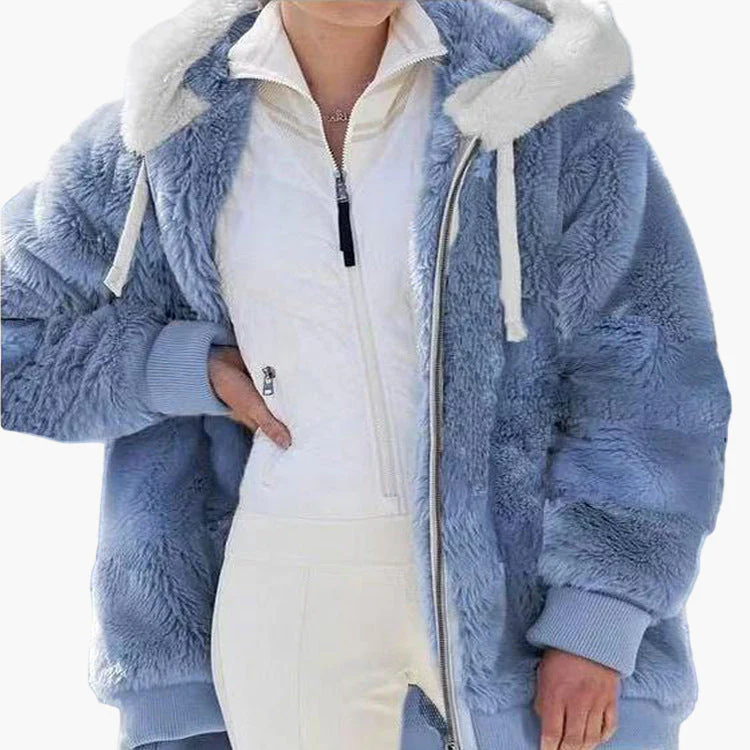 Veste d’Hiver Décontractée à Capuche Zippée pour Femme – Style Tendance et Confort Quotidien - Image 11