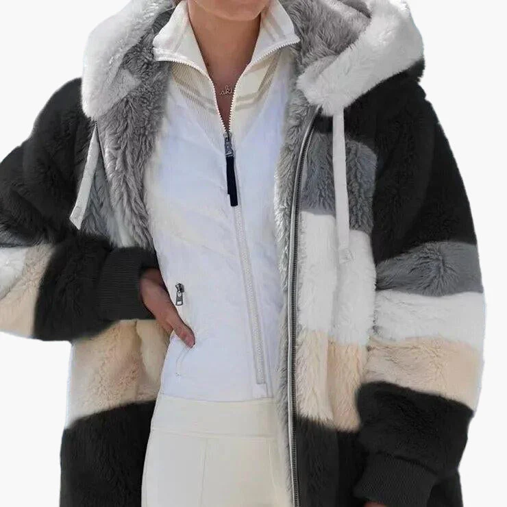 Veste d’Hiver Décontractée à Capuche Zippée pour Femme – Style Tendance et Confort Quotidien - Image 4