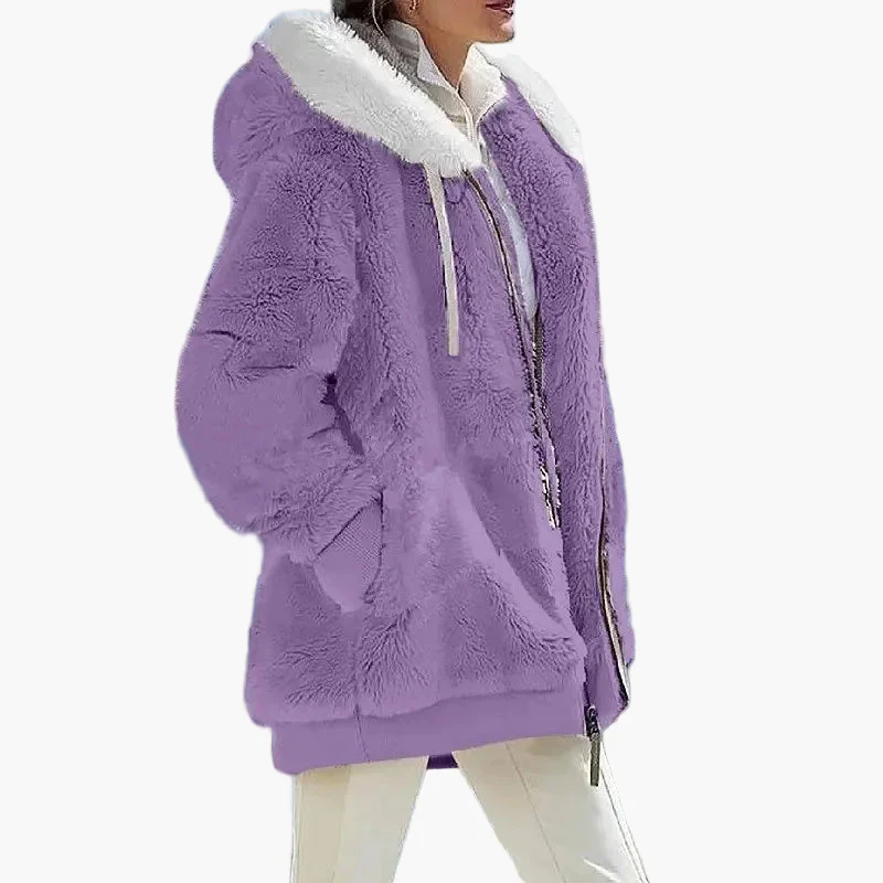 Veste d’Hiver Décontractée à Capuche Zippée pour Femme – Style Tendance et Confort Quotidien - Image 8